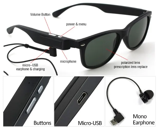 

Smart Wearable Wireless Bluetooth Headset Polarized Safe Driving Sunglasses Travelling Glasses Fishing Glasses