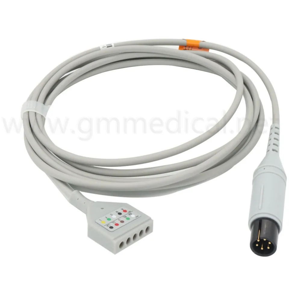 Din Series Safty ECG Trunk Cable 9ft 180 degree Straight Connector 6Pin 5 Lead ECG Cable Compatible With Mindray/CSI /Datascope цена Din Series Safty ECG Trunk Cable 9ft 180 degree Straight Connector 6Pin 5 Lead ECG Cable Compatible With Mindray/CSI /Datascope цены онлайн