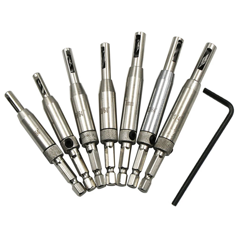 

4/7Pcs HSS Door Self-centering Hinge Hole Drilling Tool Kit for Door Cabinet Holes Woodworking LO88