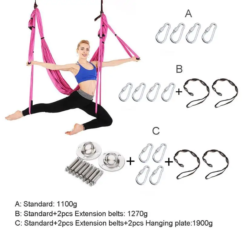 High Strength Yoga Hammock Parachute Swing Inversion Therapy Anti-gravity Decompression Flying Yoga Hammock Gym Hanging Fitness High Strength Yoga Hammock Parachute Swing Inversion Therapy Anti-gravity Decompression Flying Yoga Hammock Gym Hanging Fitness