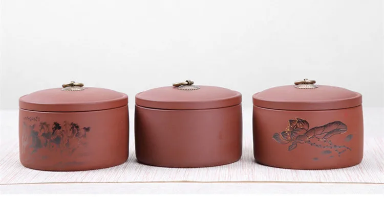 Фиолетовые глиняные кухонные банки для хранения специй, упаковочная коробка для чая, Сушеные Орехи, емкость Caddy, ретро керамический чайный контейнер, герметичные банки, горшки