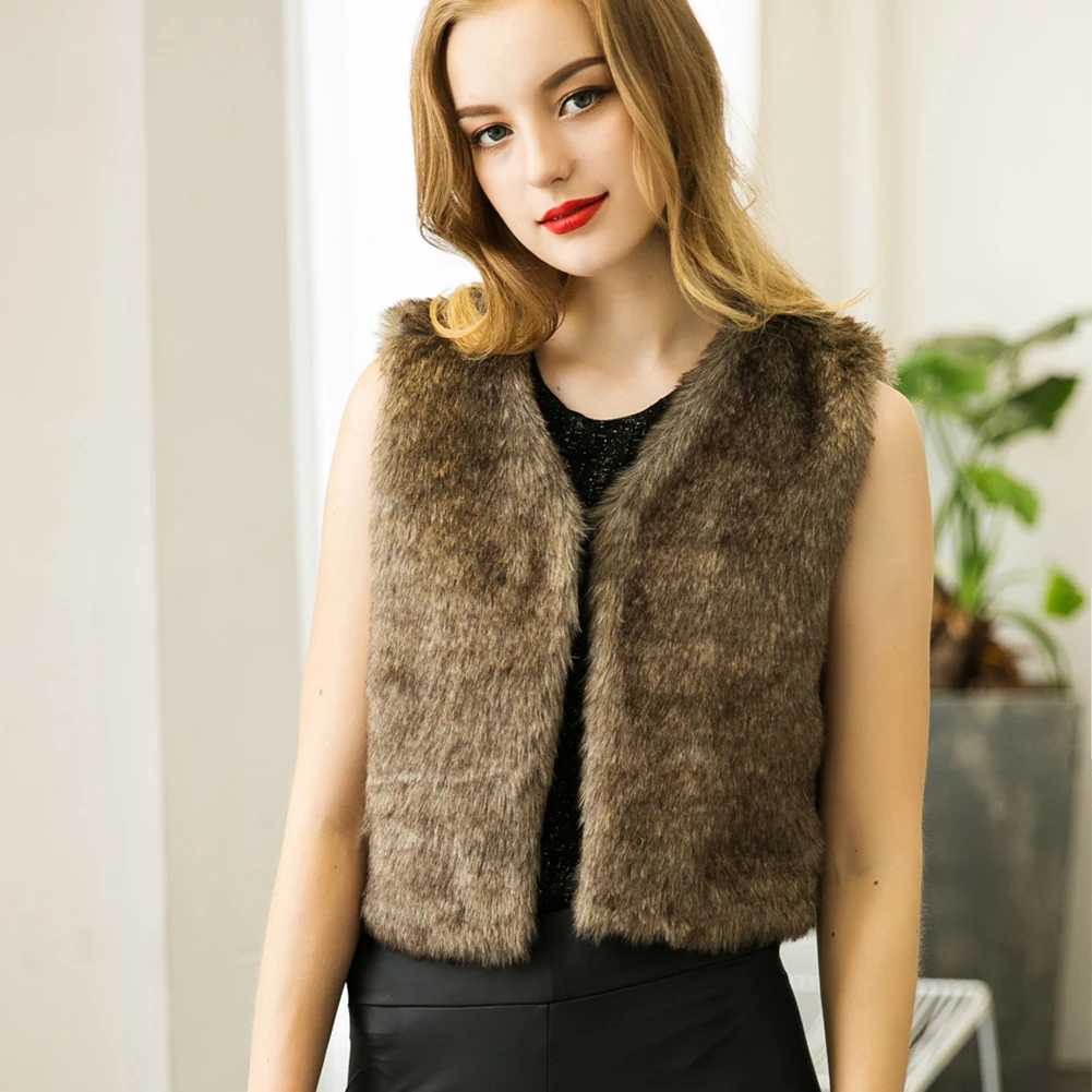 Artificial fur Leather grass vest fur vest jacket vests shorthair