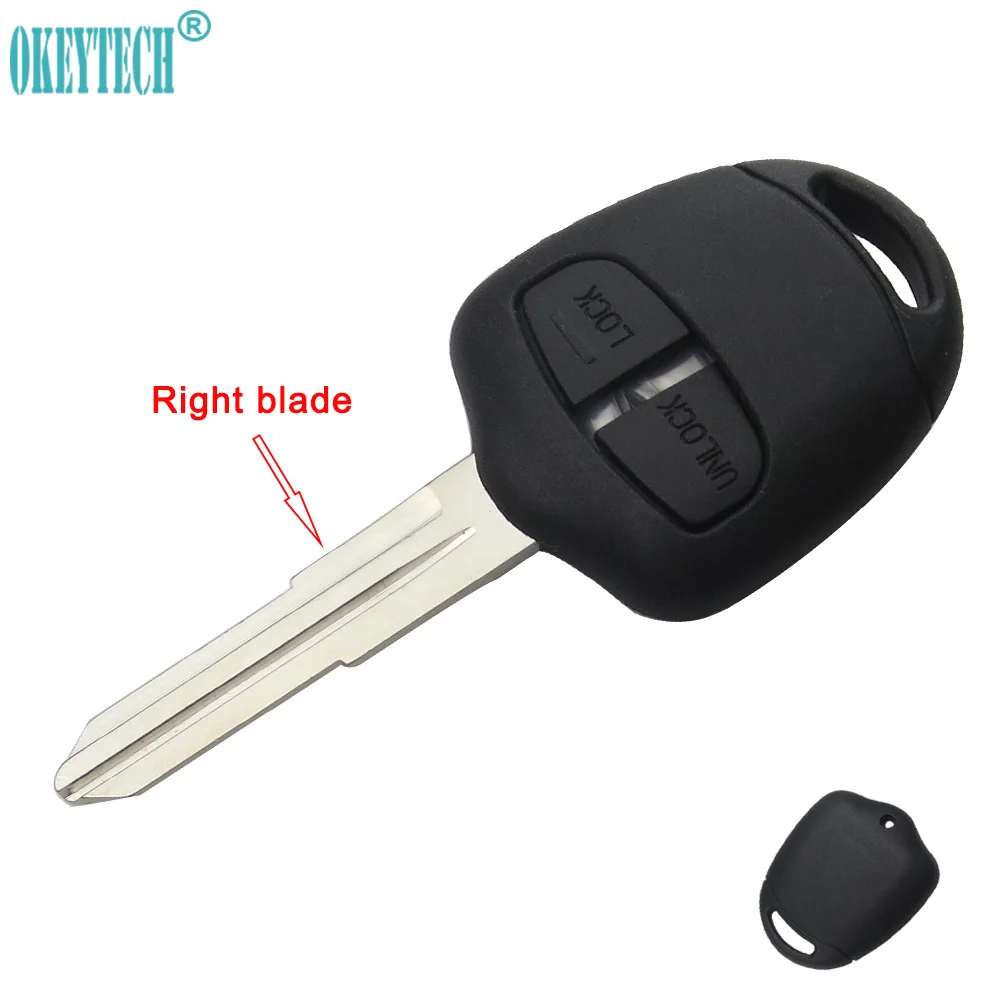 OkeyTech Remote Car Key Case Shell 2 Button for MITSUBISHI Lancer EX Keyless Entry Fob Car Alarm Cover Housing Uncut Right Blade