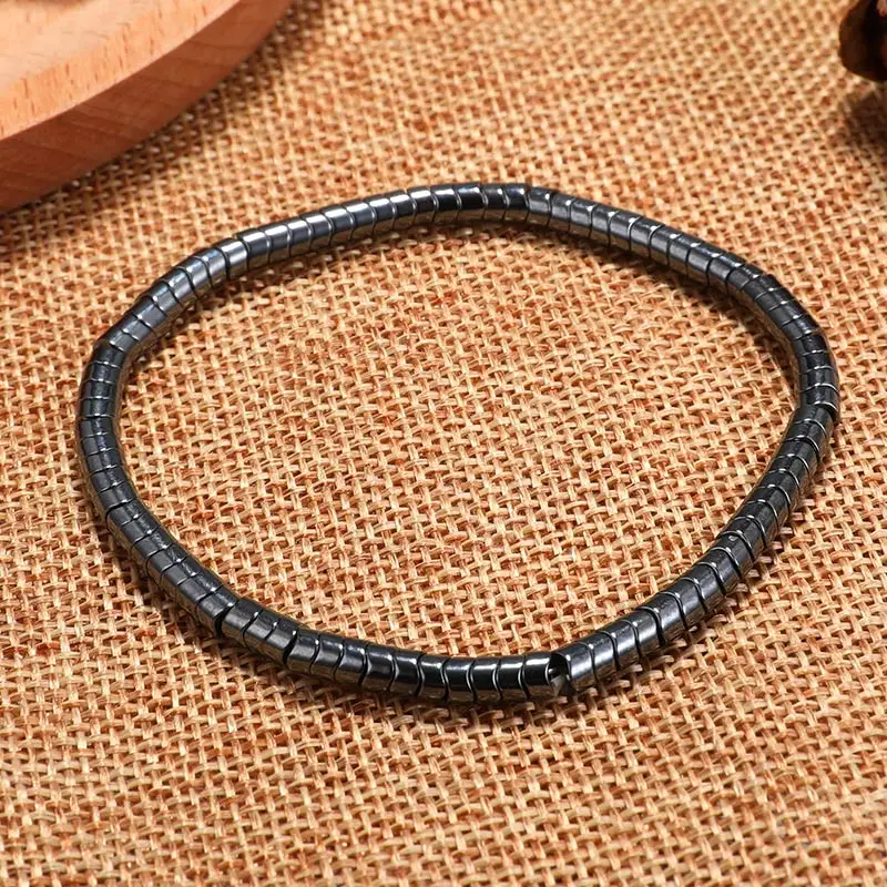 Натуральный камень бусины браслет для мужчин гематит потеря веса браслеты модные ювелирные изделия для здоровья - Окраска металла: 15