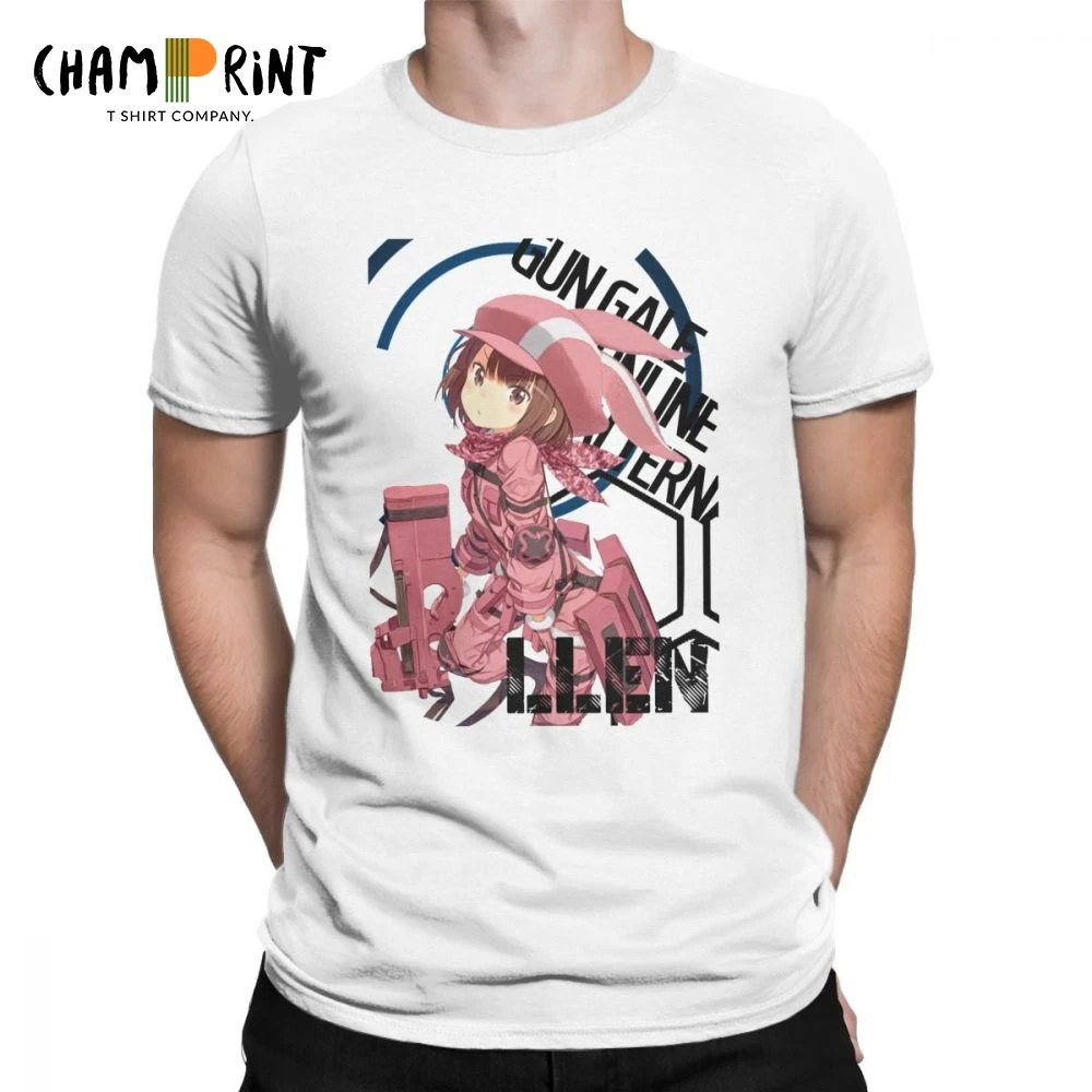 Men's T Shirt Sword Art Online Casual Short Sleeve Gun Gale Alternative SAO Tees O Neck Tops 100% Cotton Beach T-Shirts Men's T Shirt Sword Art Online Casual Short Sleeve Gun Gale Alternative SAO Tees O Neck Tops 100% Cotton Beach T-Shirts