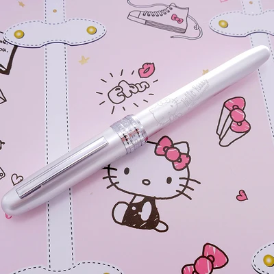 Платиновый hello kitty foutain набор ручек коробка kawaii розовый девчачий PGB-1000KT - Цвет: silver