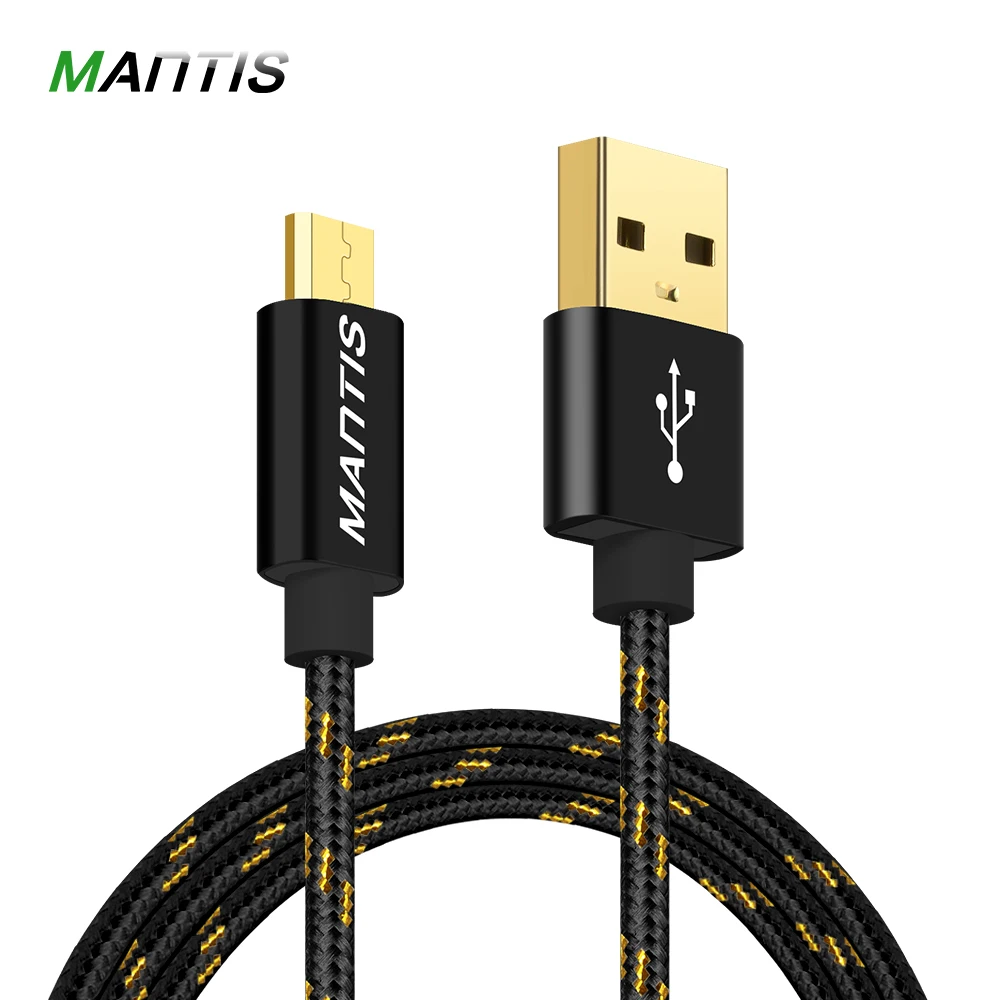 

MANTIS Micro USB Cable Gold Plated Fast Charge USB Cable 1M Charging Nylon Data Cable for Samsung Redmi Android Charger Adapter