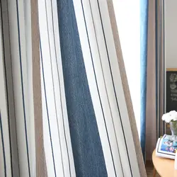 Пользовательские занавес Nordic современный утолщаются жаккардовые синели полосы biue гостиная спальня окна затемнение занавес пряжа Тюль M520