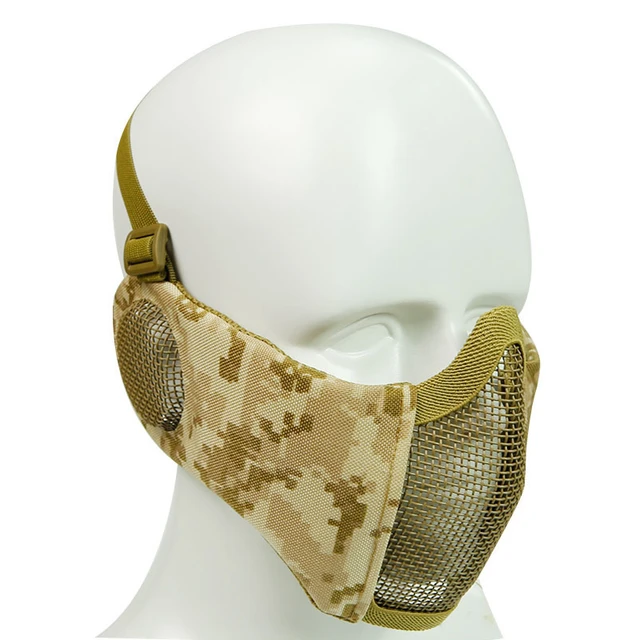 1000D Nylon Military Tactical Mask Half Face Ear Protection Airsoft