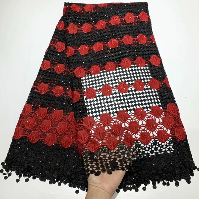 

Wine African Lace Fabric High Quality 3d Luxury Fabric For Wedding Embrodery Nigerian French Lace Fabric With Beads