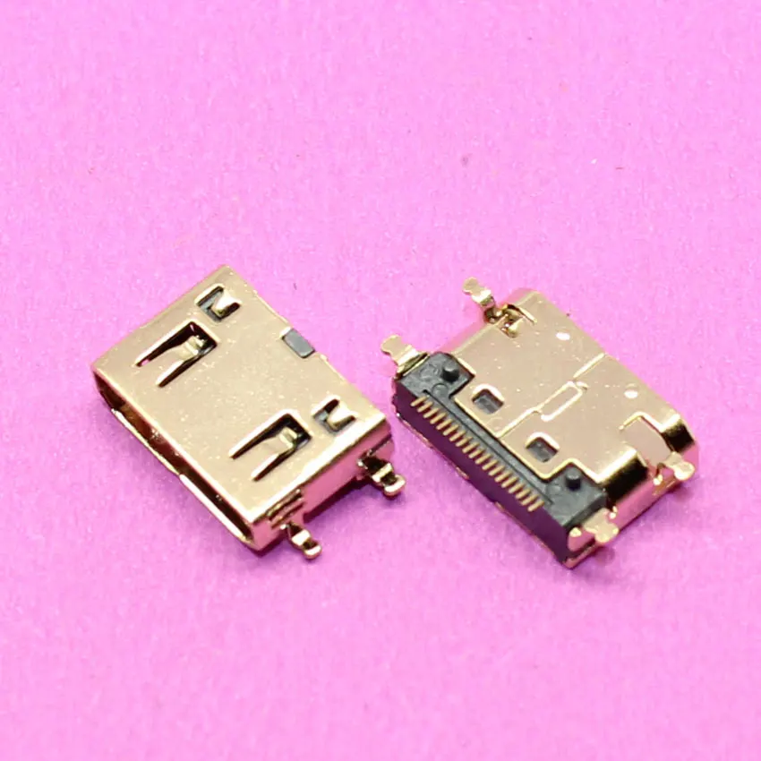 YuXi 1 х позолоченный 19P HDMI гнездовой разъем типа C с фиксированными ножками SMD |