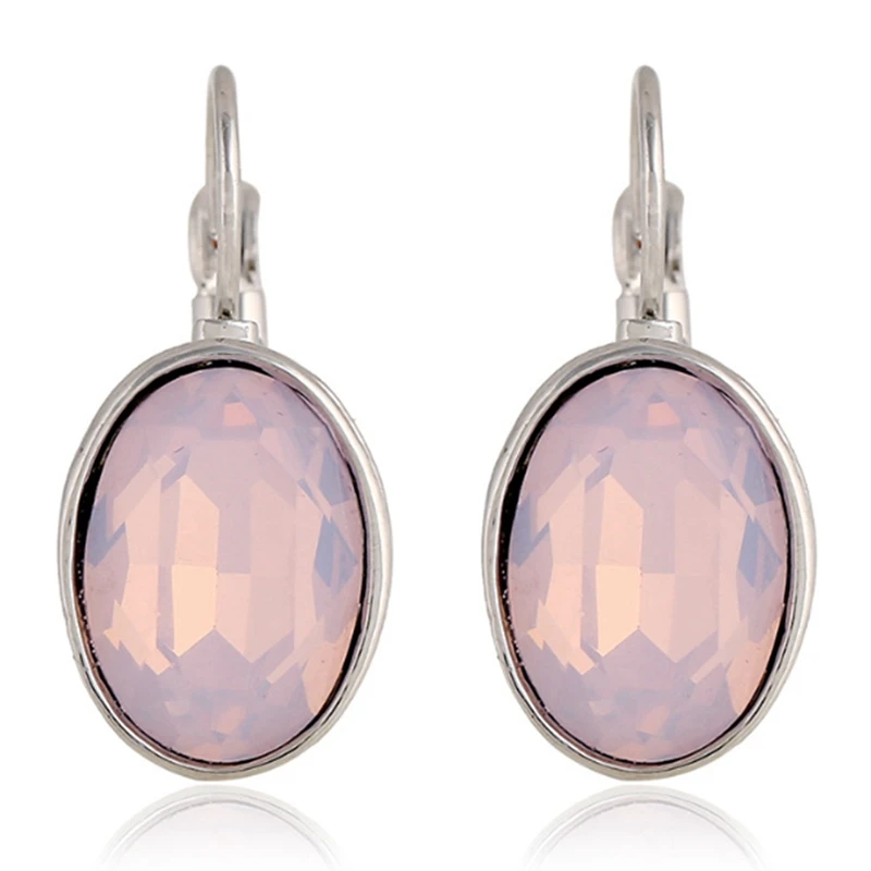 

Silver Crystal Cubic Zircon Big Stone Drop Earrings For Women Fashion Party Jewelry Valentines Day Gift