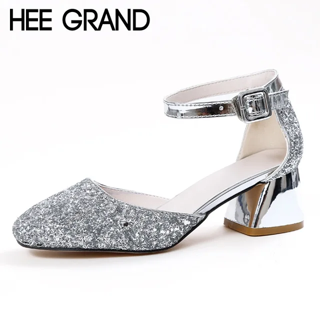 Glitter Hee De Tacones Boda Bling Zapatos 2017 Grand Plata Altos 0rxrwqEt