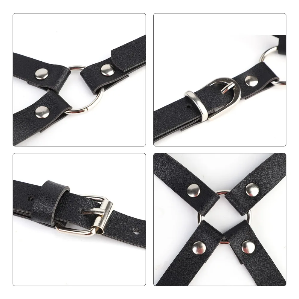 Female Sexy Strap Bra Harness Elastic PU Cupless Cage Belt Bra Chest Bandage Adjustable S-XL Erotic Underwear Lingerie for Women (9)