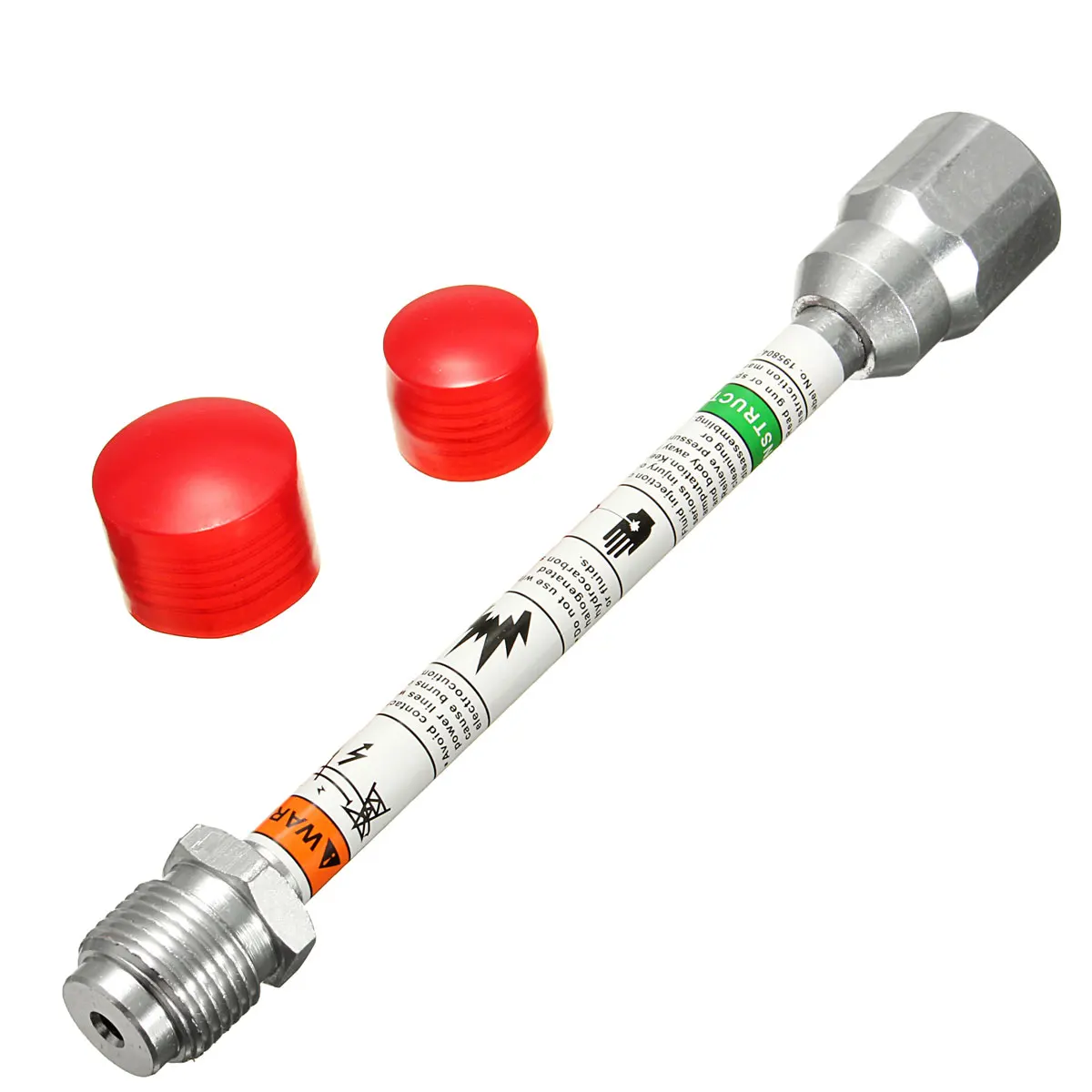 1PC Airless Paint Spray Gun Tip Extension Pole 8" inch w/ 2pcs Red