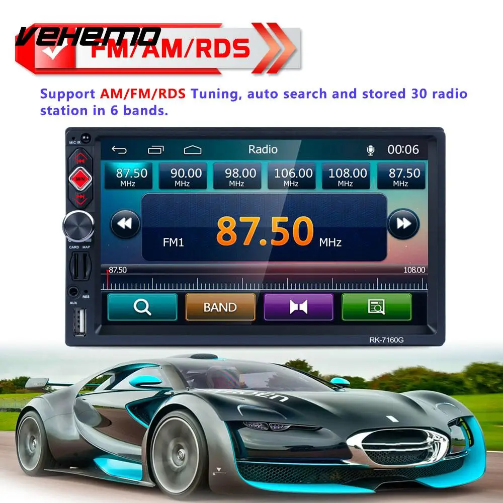

Vehemo FM/AM/RDS GPS Navigation Function Video Player Multimedia Player Support Rear View Car MP5 Player Radio