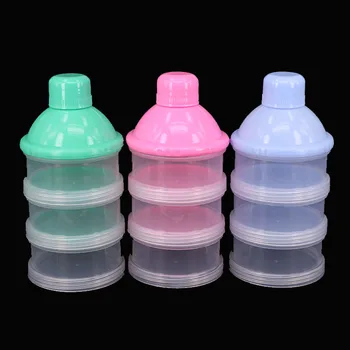 

New Arrival Portable Baby Infant Feeding Milk Powder Bottle Container 3 layers Grid Box Random Color Travel Storage Box Products