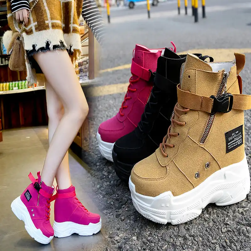 High Heel Women/'s High-top Heels Platform Casual Sneakers Trainers Shoes Spring