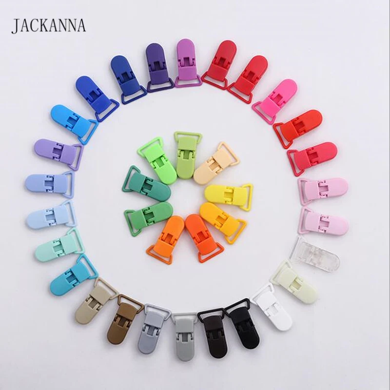 

10Pcs Multi Colors Plastic Pacifier Clips 20mm Transparent Dummy Clips Soother Holder For Baby Eco-friendly Baby Pacifier Holder