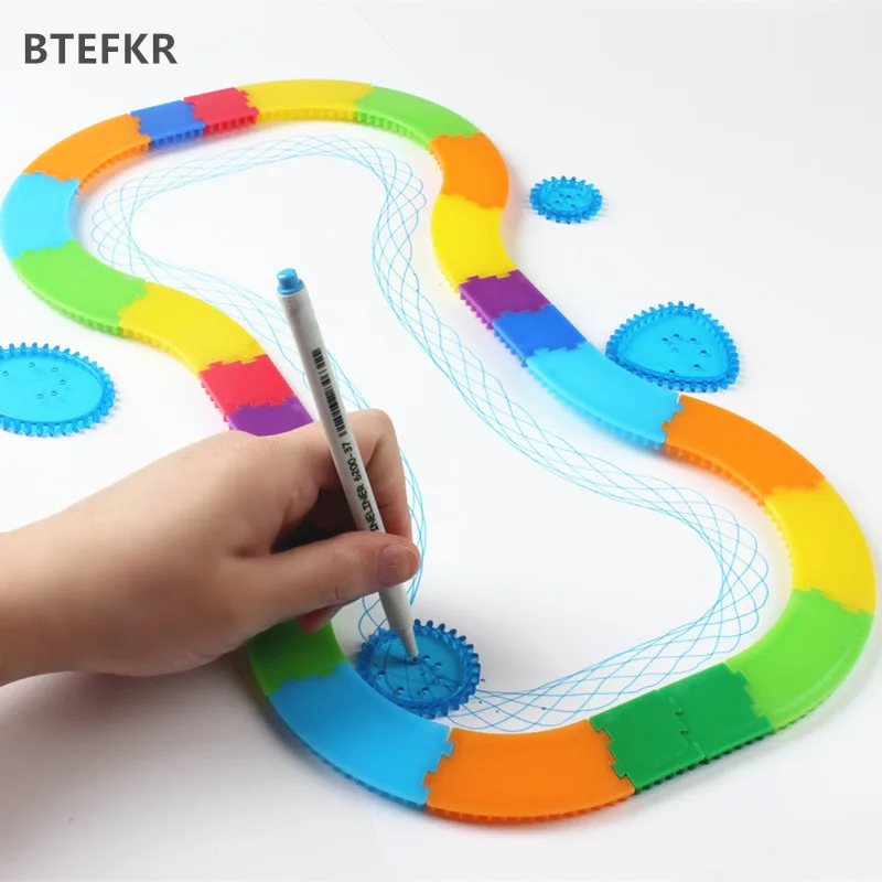 

28pcs Spirograph Drawin toy set Creative Designs Painting Learning Educational toys for kids Spiral Rail frame drawing Toy