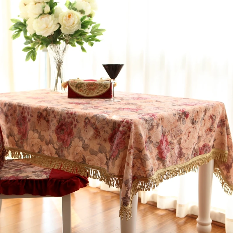Zhuo Mo Luxury Tassel Square Table Cloth Kitchen Accessories For Living
