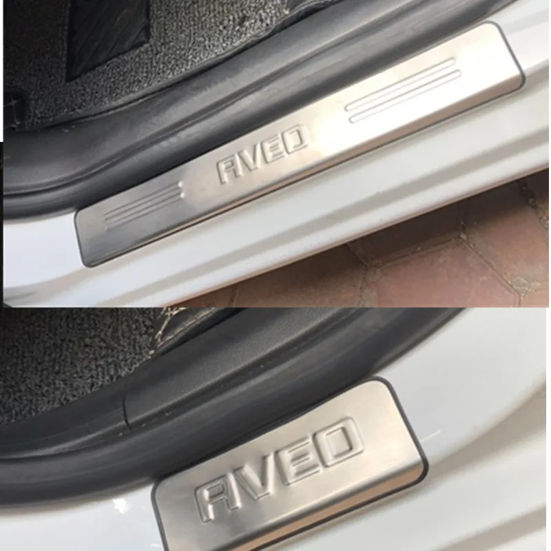 

Car-styling freeshipping stainless steel scuff plate door sill 4pcs/set car accessories for Chevrolet Aveo