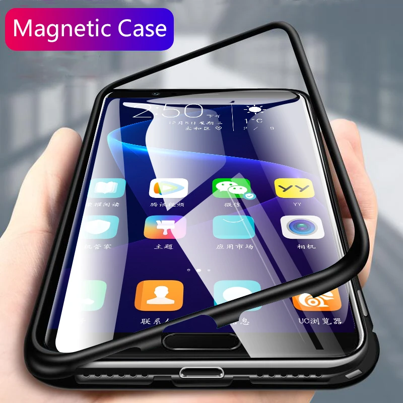 

protective case Magnetic Metal 360 Case On The For Huawei Honor 10 Phone Case Back Cover For Huawei Honor V10 Shockproof Case
