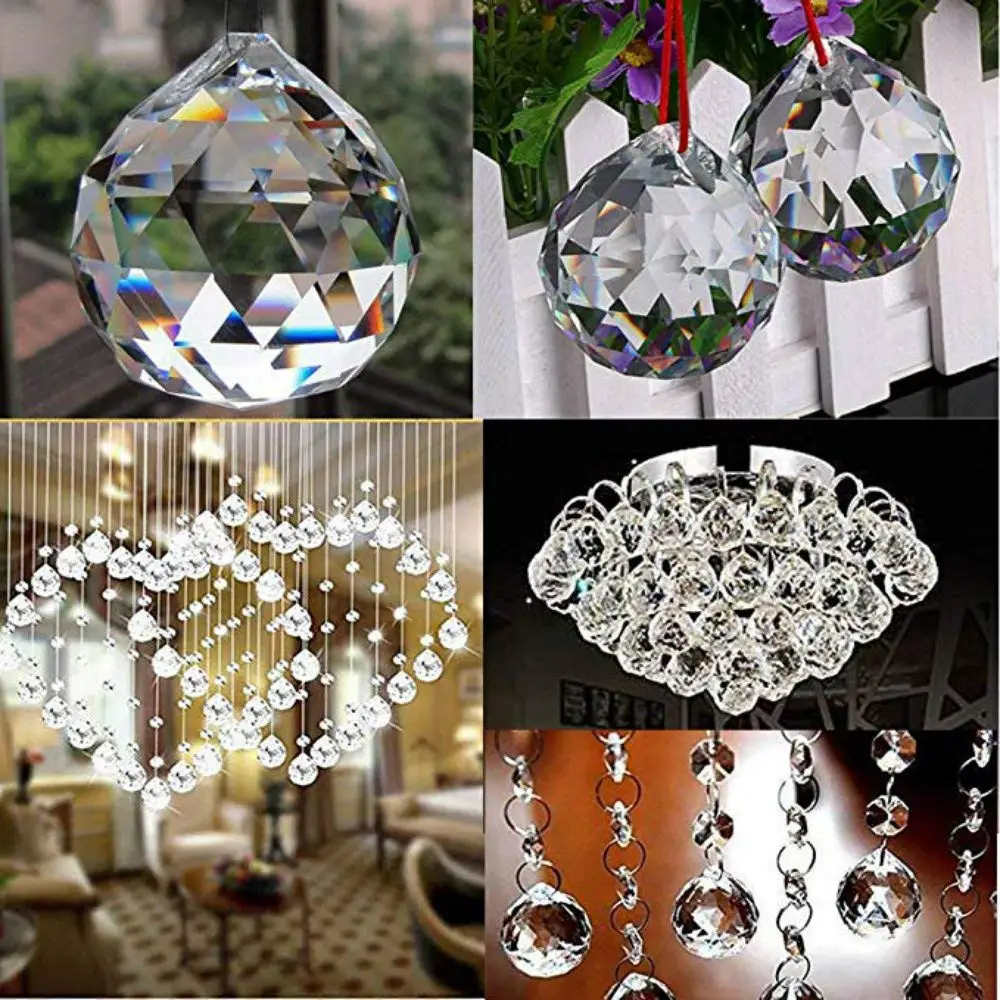 40mm Regenbogenkristall Kronleuchter Kristall Kugel Ball Prismen Behang Dekor  W 
