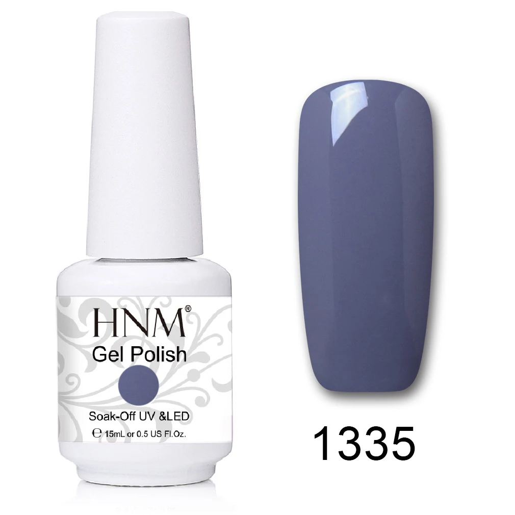 HNM 241 Colors 15ml Pure Glitter UV Gel Nail Polish Soak Off Primer LED Lamp GelLak Hybrid Varnish For Nails Art Enamel Lacquer - Цвет: 1335