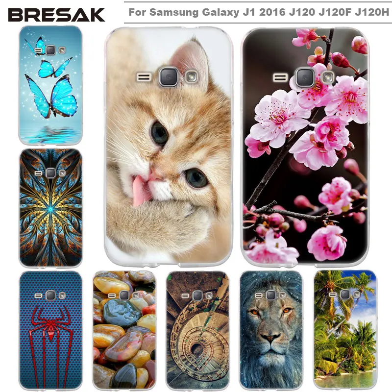 Bresak для Samsung Galaxy J1 2016 J120 J120F случае 4.5 &quotкрышка силиконовый 3D Coque Fundas j1 6 sm-j120f/DS |