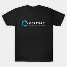 Игровая портальная 2 футболка с логотипом Aperture Portal Laboratories Мужская футболка для фанатов видеоигр футболка для PS3 xbox игры хлопковая футболка