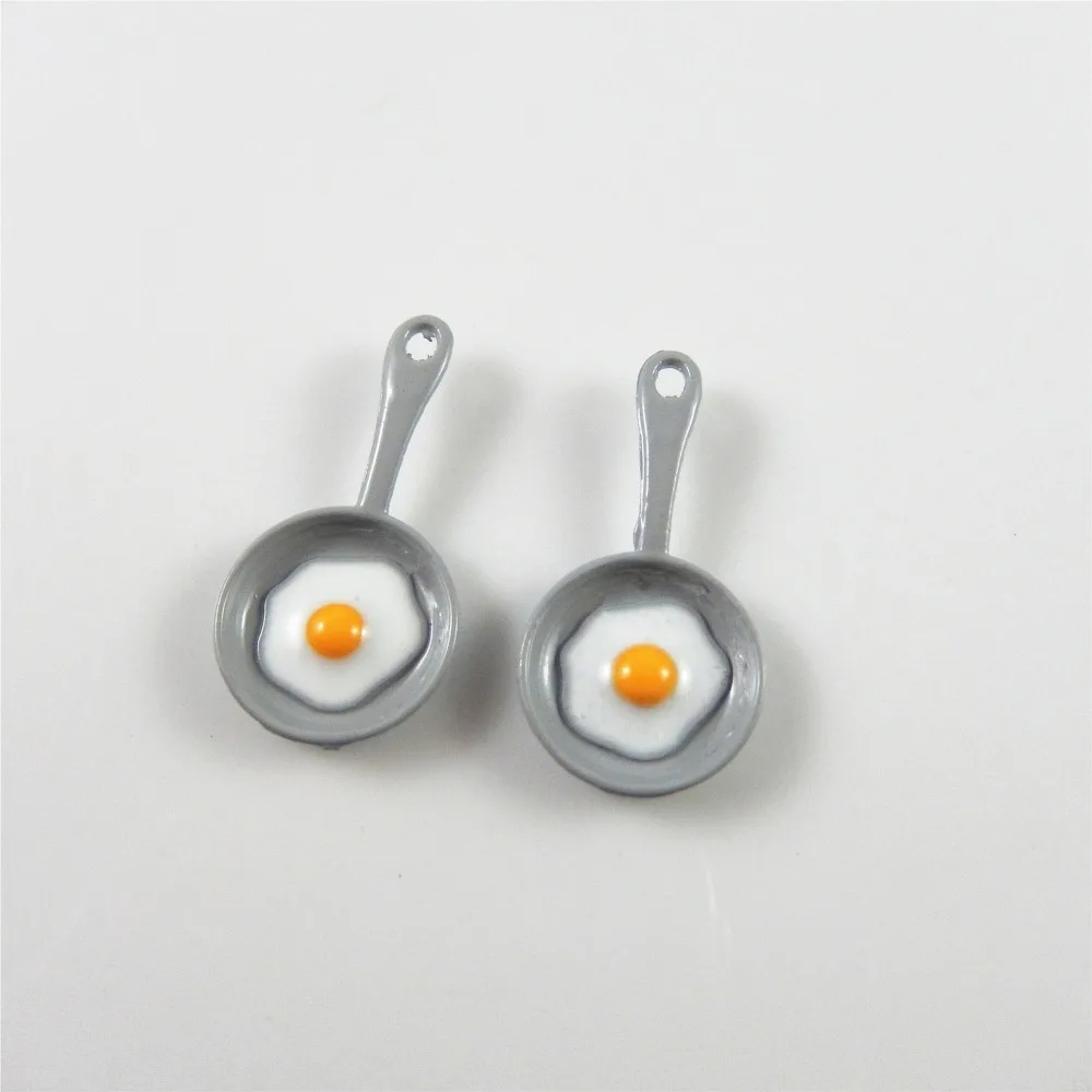 10 шт смешанных разноцветных сковородки для яиц креативные детские ювелирные изделия Подвески милые сплава брелоки для браслетов и ожерелий DIY серьги 52977