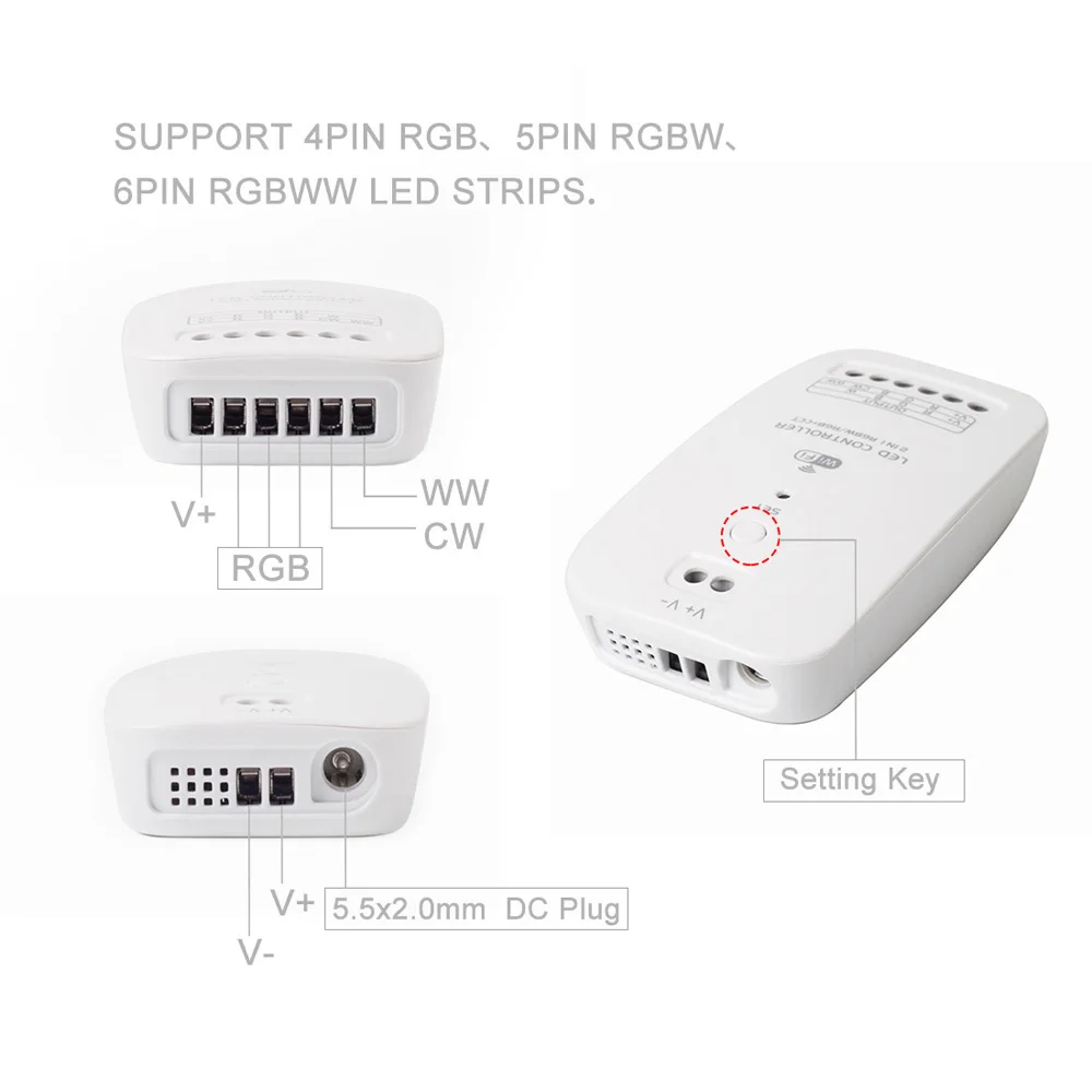 DC9~ 24 В WiFi светодиодный контроллер RGBW/RGB+ CCT 5 в 1 5050 RGBWW IOS/Android APP контроллер светильник RGBW контроллер полосы 5 каналов 15A