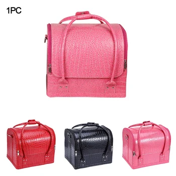 

Fashion New Professional PU Leather Travel Cosmetic Case Makeup Bag
