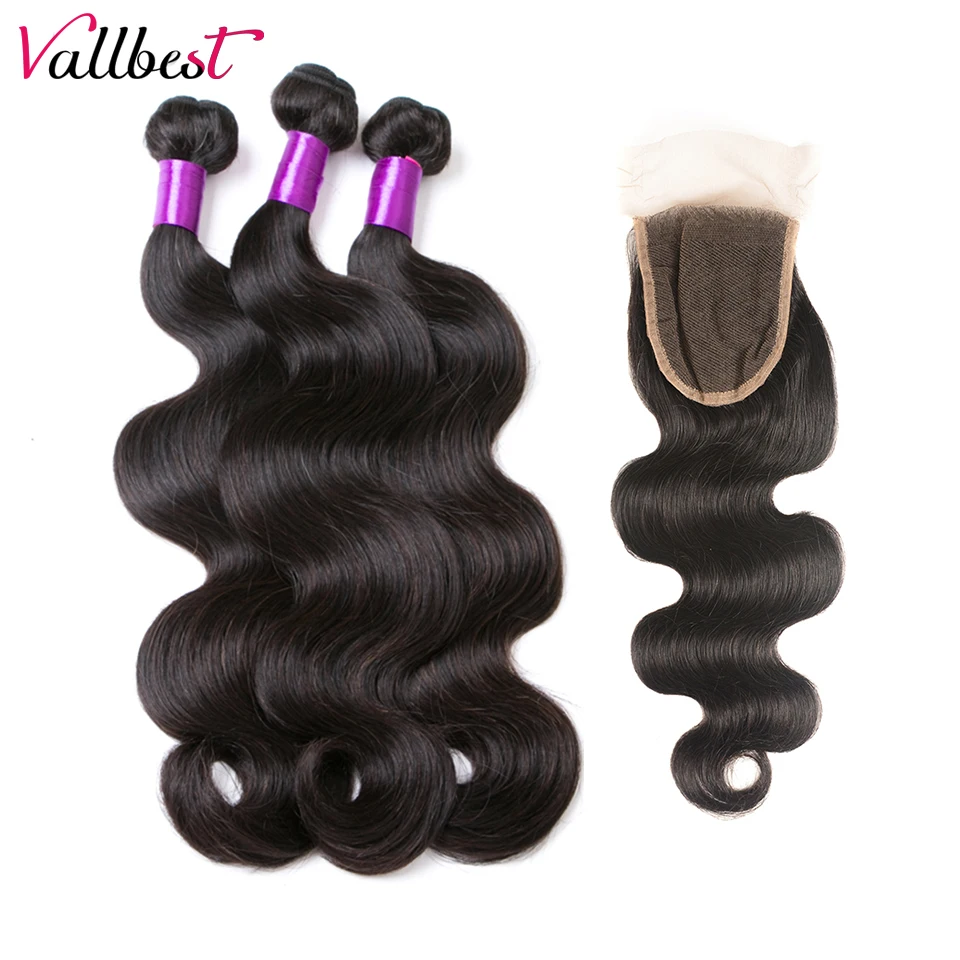Vallbest Malasyian Body Wave Bundles With Closure Human Hair 3 Bundles With Closure Non Remy Hair Free Part 4*4 Lace Closure Vallbest Malasyian Body Wave Bundles With Closure Human Hair 3 Bundles With Closure Non Remy Hair Free Part 4*4 Lace Closure