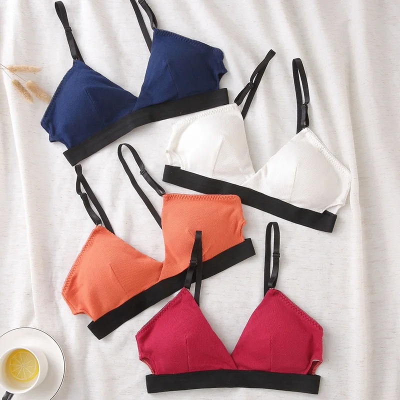 Fashion Bra Set Women Striped Underwear Push Up Seamless Lingerie Female Bra Briefs Set