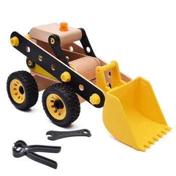 

Assembly Excavator Wooden Puzzle Digger DIY Three-dimension Toys