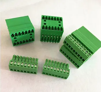 

10sets 15EDGRH 3.5mm double plug-in terminal block bent foot socket with plug set 2EDGRH-3.5 (2-12p)
