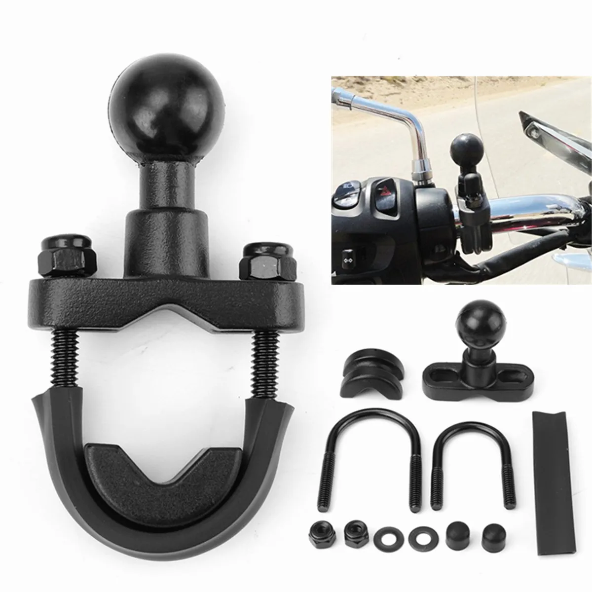 Motorcycle Handlebar 1inch Ball Mount Base For Garmin Zumo 450 550 Series GPS Cradle