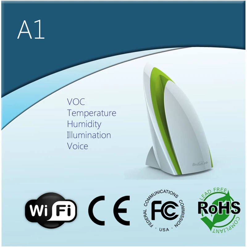 

Broadlink A1 Wifi Remote Control Air Purifier Detector Diffuse Air Quality Temp Humidity Monitor For Smart Home Automation