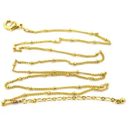 

1.2MM Zinc Alloy Ball Station Chain For Necklace , 10 pcs / lot , Free Shipping