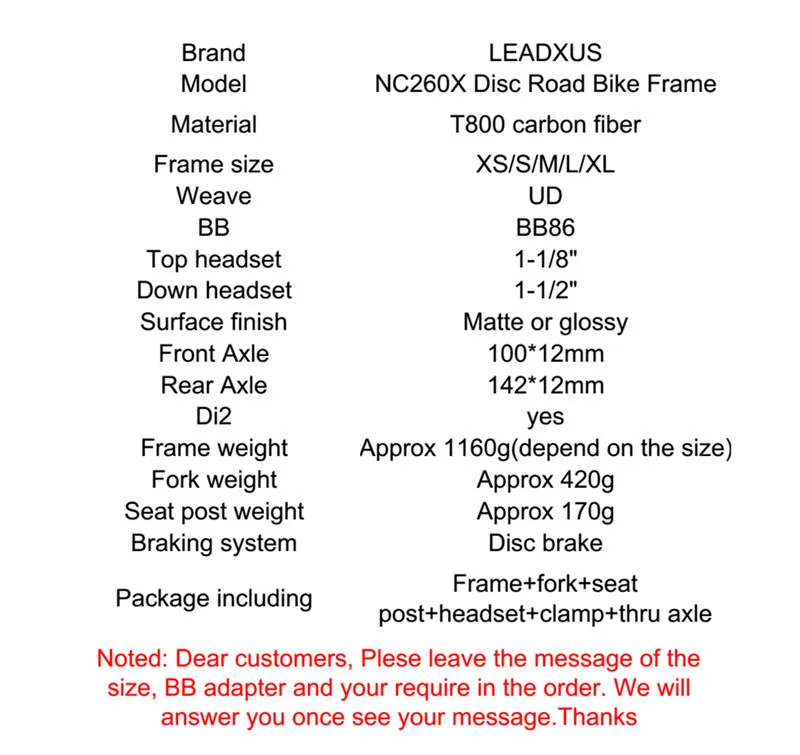 Clearance Leadxus 2019 Newest Disc Brakes Carbon Road Bike Frame T800 Thru Axle Disc Brake Carbon Fiber Bicycle Frame Xs/s/m/l/xl 0 Clearance Leadxus 2019 Newest Disc Brakes Carbon Road Bike Frame T800 Thru Axle Disc Brake Carbon Fiber Bicycle Frame Xs/s/m/l/xl 0