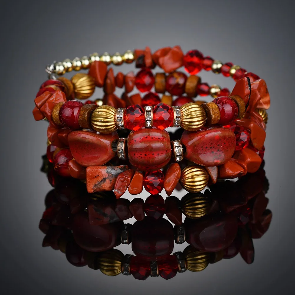 Богемный стиль конфеты цветной многослойный браслеты из бусин Стразы Strand бисером pulseras mujer браслет набор для женщин