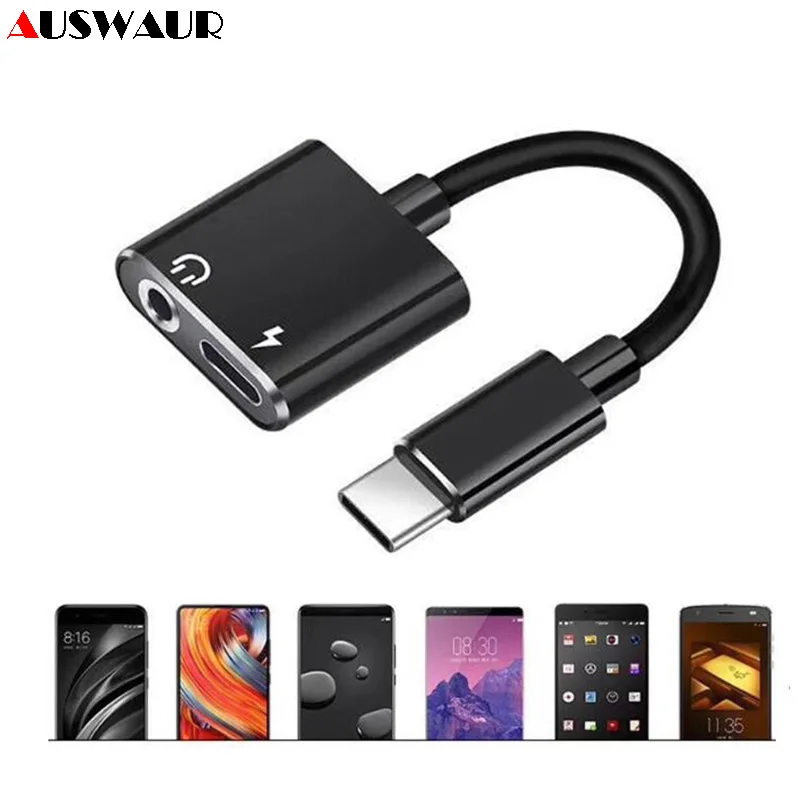 Male Type-C to Female 3.5mm Aux Earphone Audio Adapter Converter Charge Adpater for Xiaomi 6 Huawei Mate 10 | Мобильные телефоны и