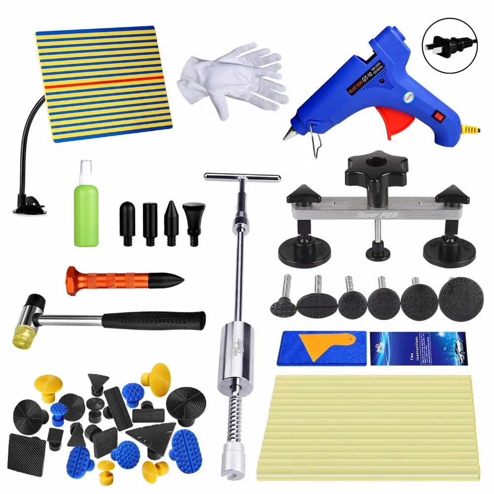 

Car Dent Removal Hand Tool Set Reflector Board dent puller Slide Hammer glue gun tools