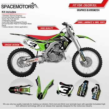 

MotoSpace Customized Team Graphics Backgrounds Decals 3M Custom Stickers For Honda CRF250R 2014-2017 CRF450R 2013-2016 124