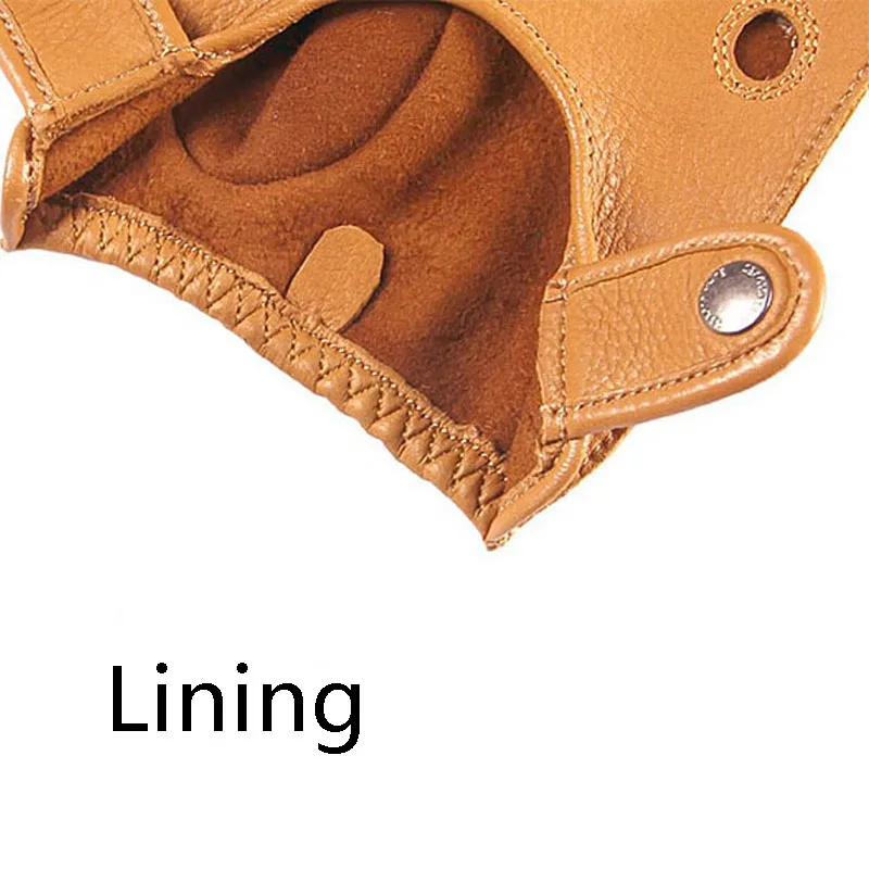 Real Leather Gloves Male Deerskin Half Finger Driving Gloves Wrist Adult Fingerless Mittens leather gloves male gloves fingerless gloves half finger gloves