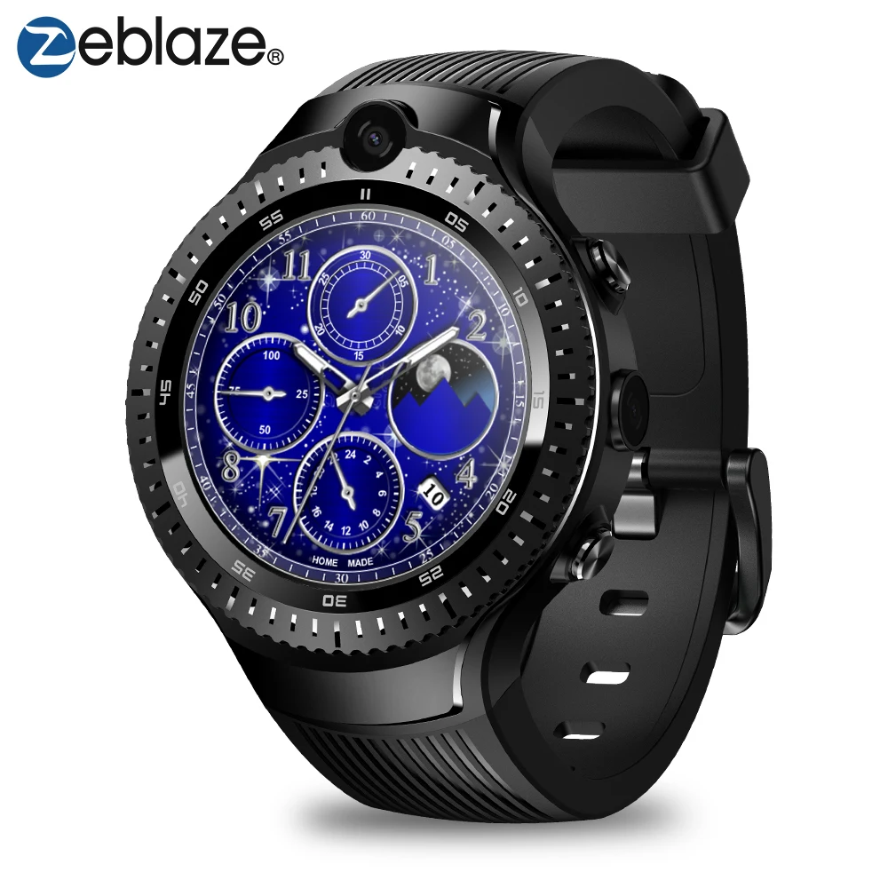 Новый zeblaze Thor 4 Dual 4 г SmartWatch 5.0MP + 5.0MP двойная камера Android часы 1,4 "AOMLED дисплей gps/ГЛОНАСС 16 Гб Смарт часы для мужчин