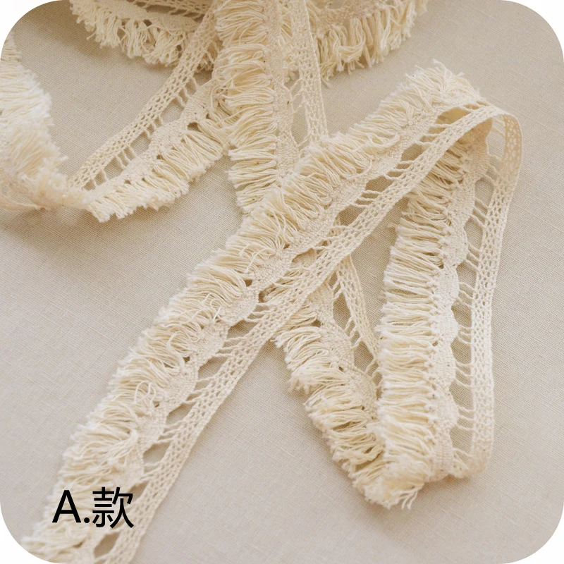 

30mm 35mm Beige White Cotton Tassel Fringe DIY Apparel Sewing & Fabric Garment Curtain Home Textile Decorative Lace Trimming