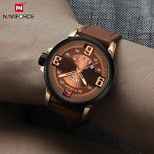Luxe Top Marque NAVIFORCE Homme Sport Montres Armée Militaire En Cuir de Quartz Montre Horloge Étanche Hommes Relogio Masculino